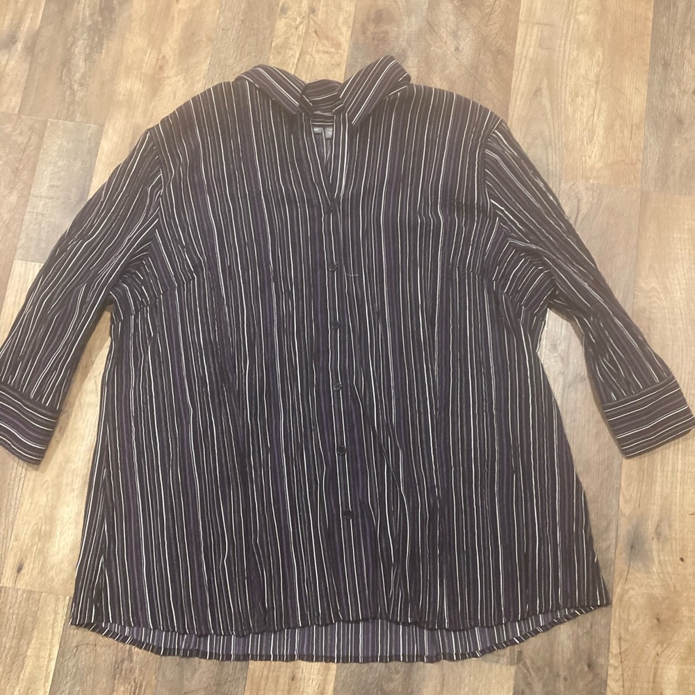 Apt. 9 Black and Purple Striped Shirt